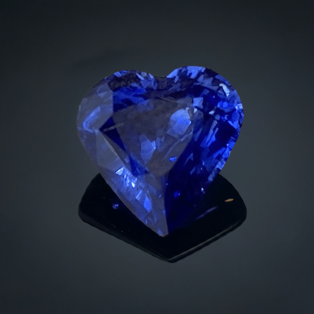 Heart shape natural blue sapphire